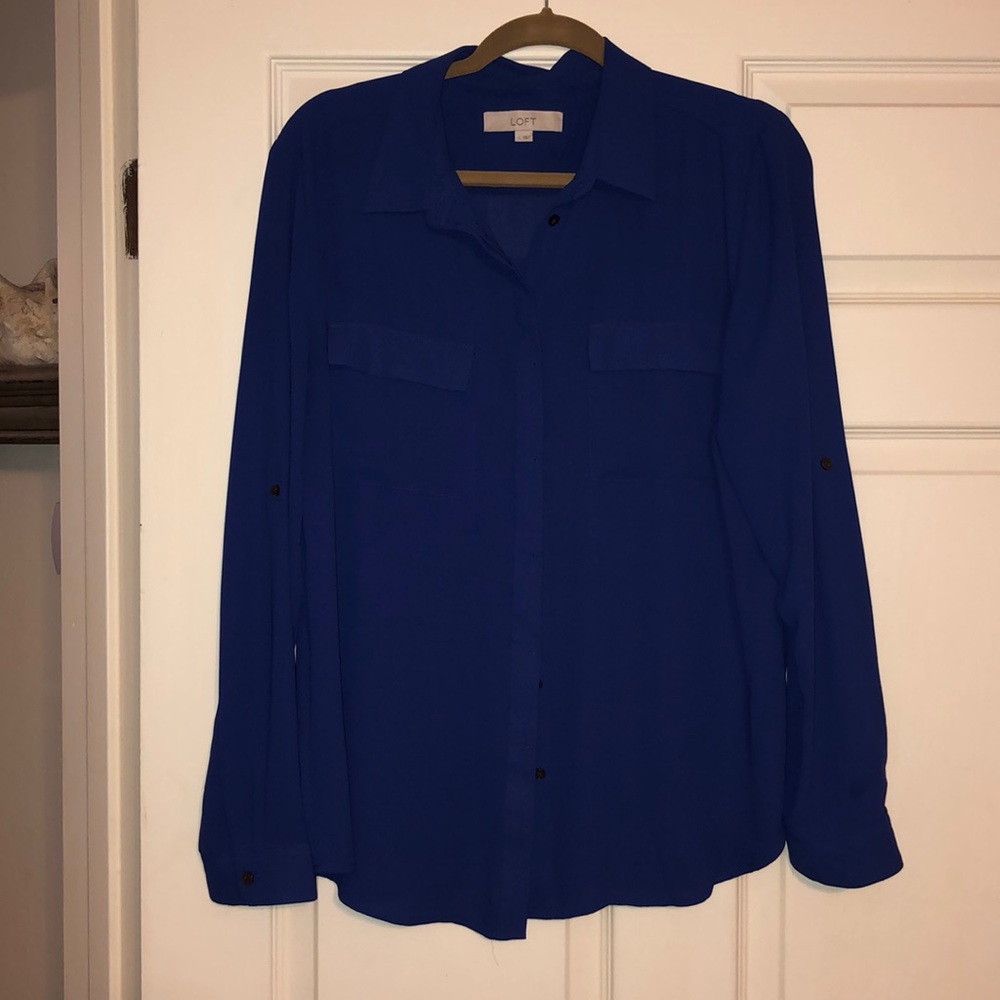Royal Blue Button Down Utility Shirt